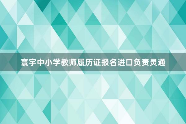 寰宇中小学教师履历证报名进口负责灵通
