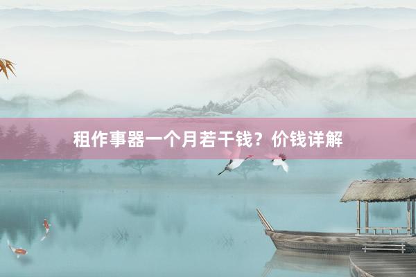 租作事器一个月若干钱？价钱详解