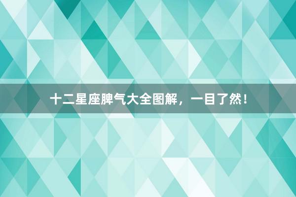 十二星座脾气大全图解，一目了然！